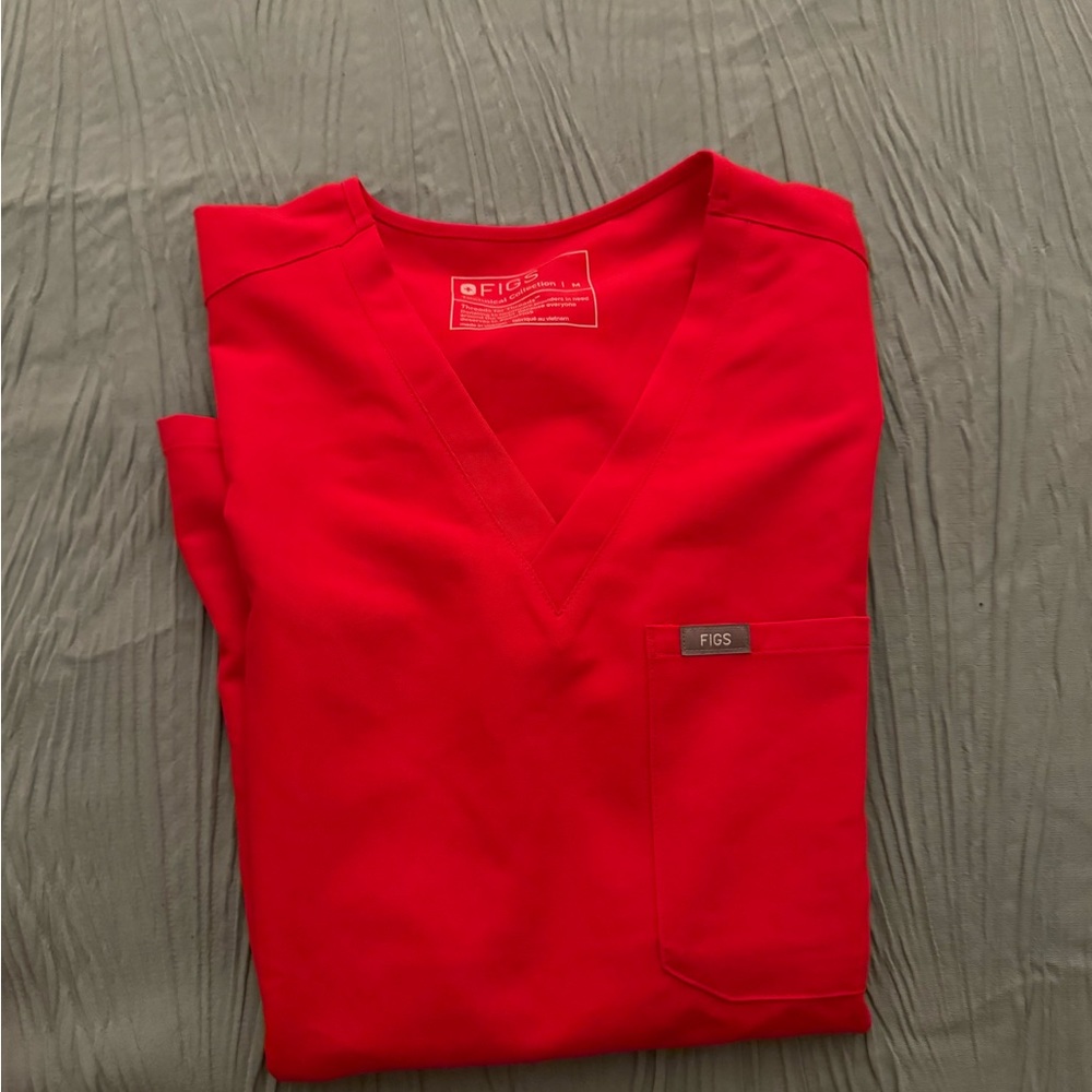 FIGS Women Pop Red Scrub Set NWT Bundle